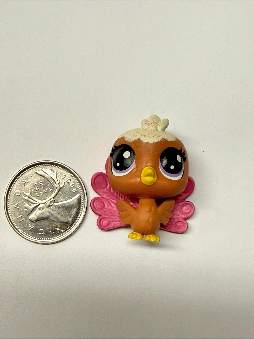 Hasbro Littlest Pet Shop (Series 2) #2-7 Velvet Peahen Toy in Brown & Pink
